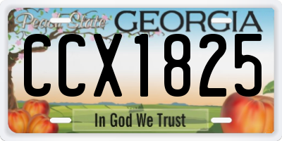 GA license plate CCX1825