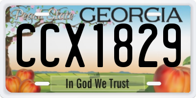GA license plate CCX1829
