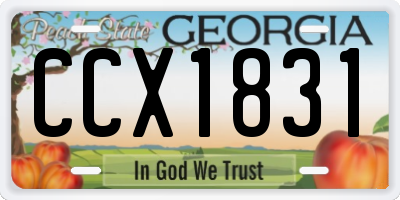 GA license plate CCX1831