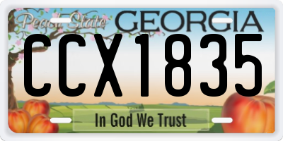GA license plate CCX1835