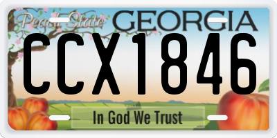 GA license plate CCX1846