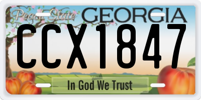 GA license plate CCX1847