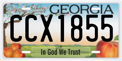 GA license plate CCX1855
