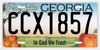 GA license plate CCX1857