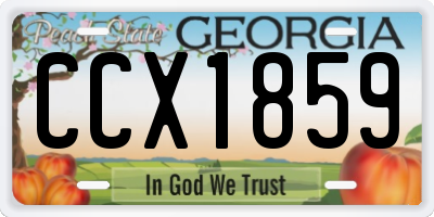 GA license plate CCX1859