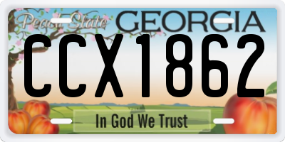 GA license plate CCX1862
