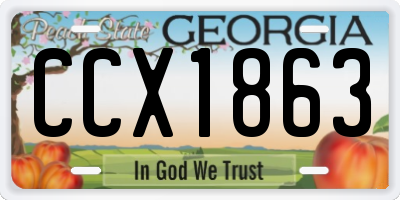 GA license plate CCX1863