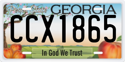 GA license plate CCX1865