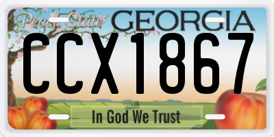 GA license plate CCX1867