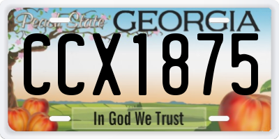 GA license plate CCX1875
