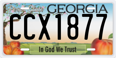 GA license plate CCX1877