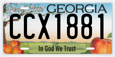 GA license plate CCX1881