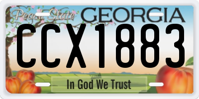 GA license plate CCX1883