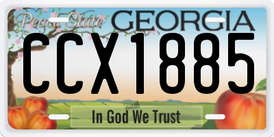 GA license plate CCX1885