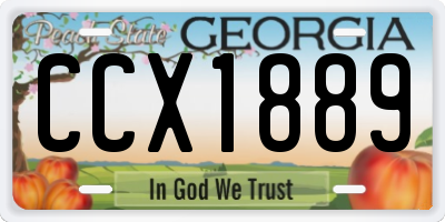 GA license plate CCX1889