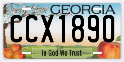 GA license plate CCX1890