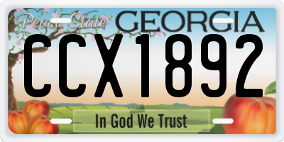 GA license plate CCX1892