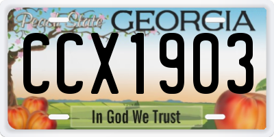 GA license plate CCX1903