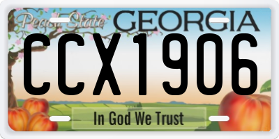 GA license plate CCX1906