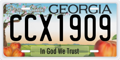 GA license plate CCX1909