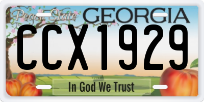 GA license plate CCX1929