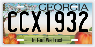 GA license plate CCX1932