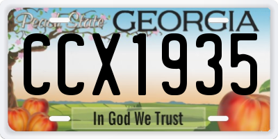 GA license plate CCX1935
