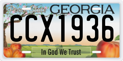 GA license plate CCX1936