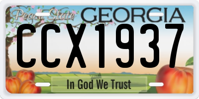 GA license plate CCX1937