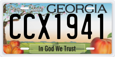 GA license plate CCX1941