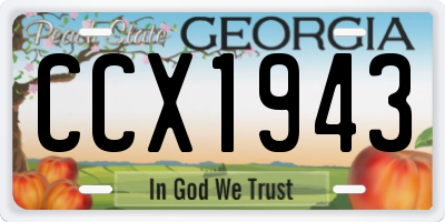 GA license plate CCX1943