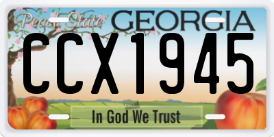 GA license plate CCX1945