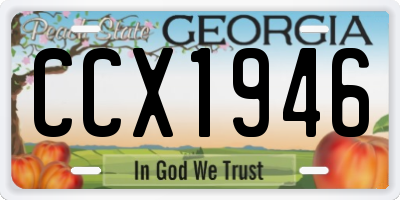 GA license plate CCX1946