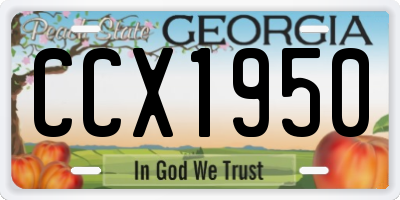 GA license plate CCX1950