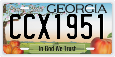 GA license plate CCX1951