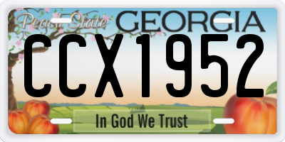 GA license plate CCX1952