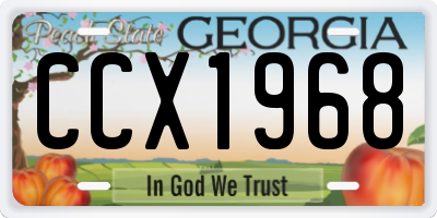 GA license plate CCX1968