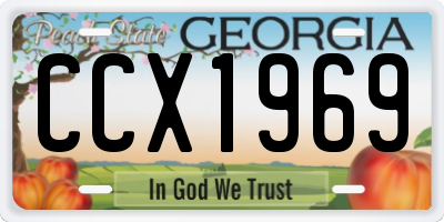 GA license plate CCX1969
