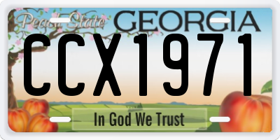 GA license plate CCX1971