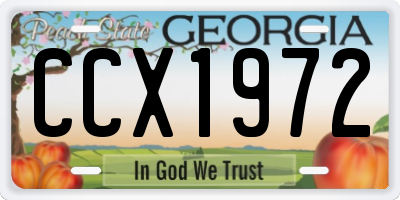 GA license plate CCX1972