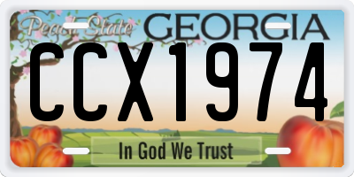 GA license plate CCX1974