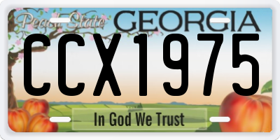 GA license plate CCX1975