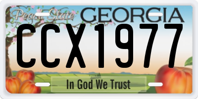 GA license plate CCX1977