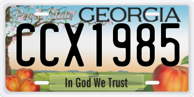 GA license plate CCX1985