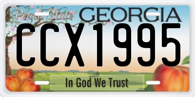 GA license plate CCX1995