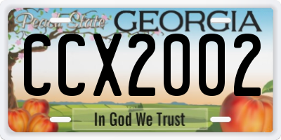 GA license plate CCX2002