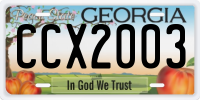 GA license plate CCX2003