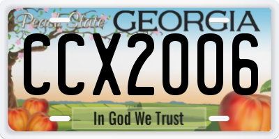 GA license plate CCX2006