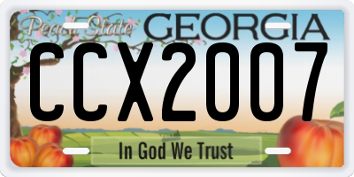 GA license plate CCX2007