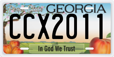 GA license plate CCX2011